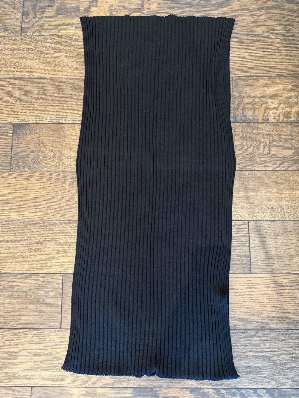 Wolford Black Ribbed Infinity Scarf
